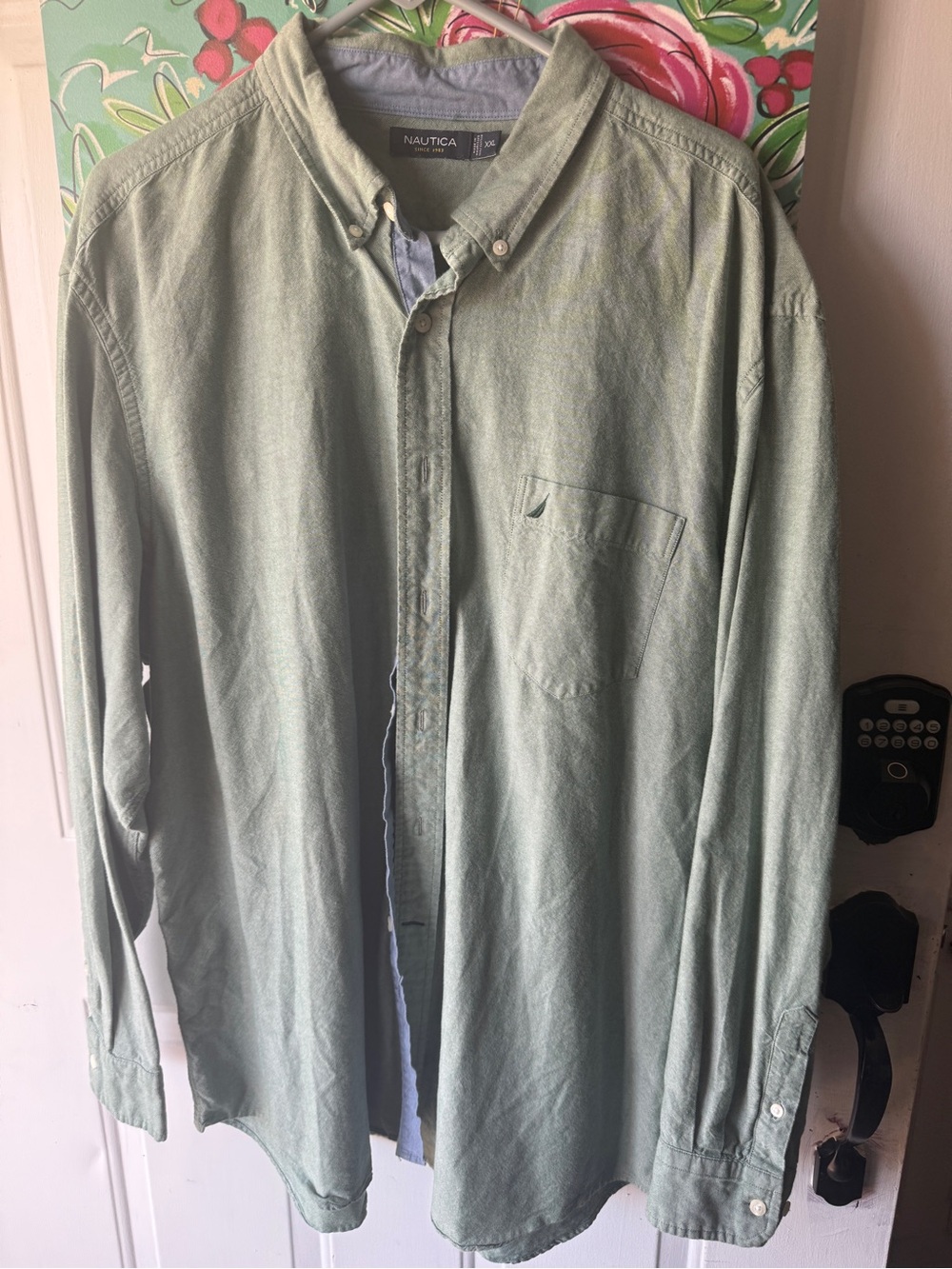 Nautica Men's Button-Down Casual Shirt in Sage Green